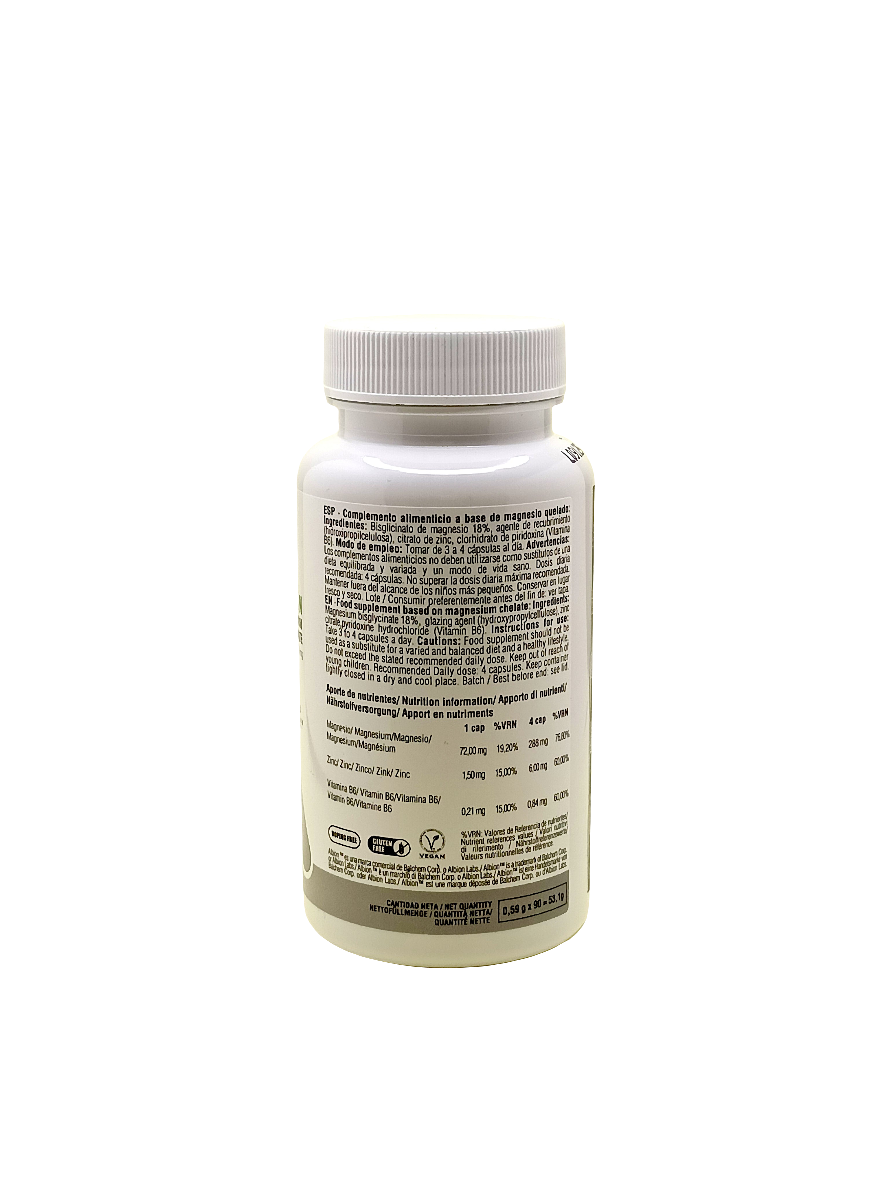 VEGAN MAGNESIUM BISGLYCINATE - SUPLEMENTO VEGANO - 90 CÁPSULAS - 226ERS