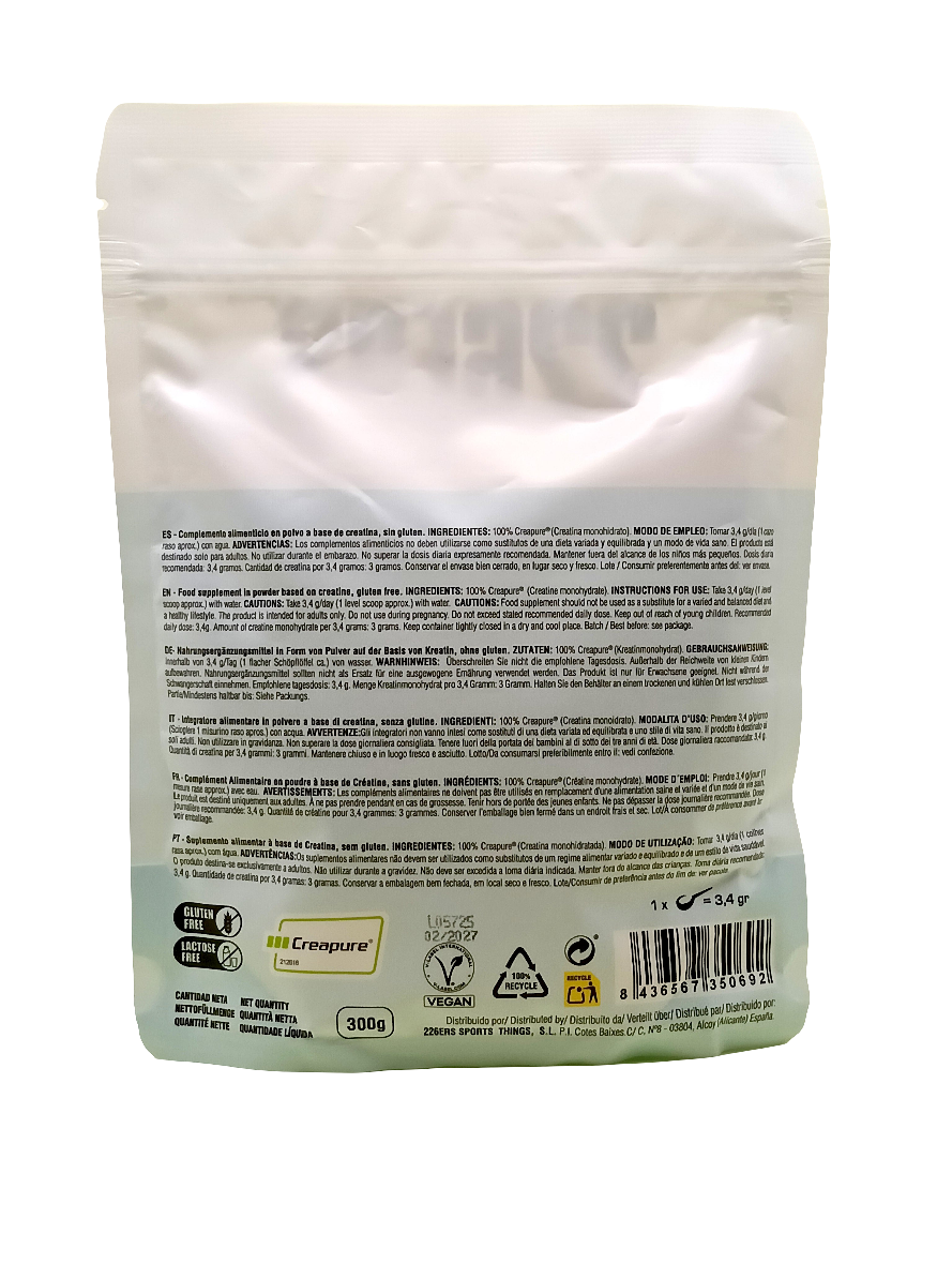 CREATINA Creapure® - 100% Monohidrato - 300g - 226ERS