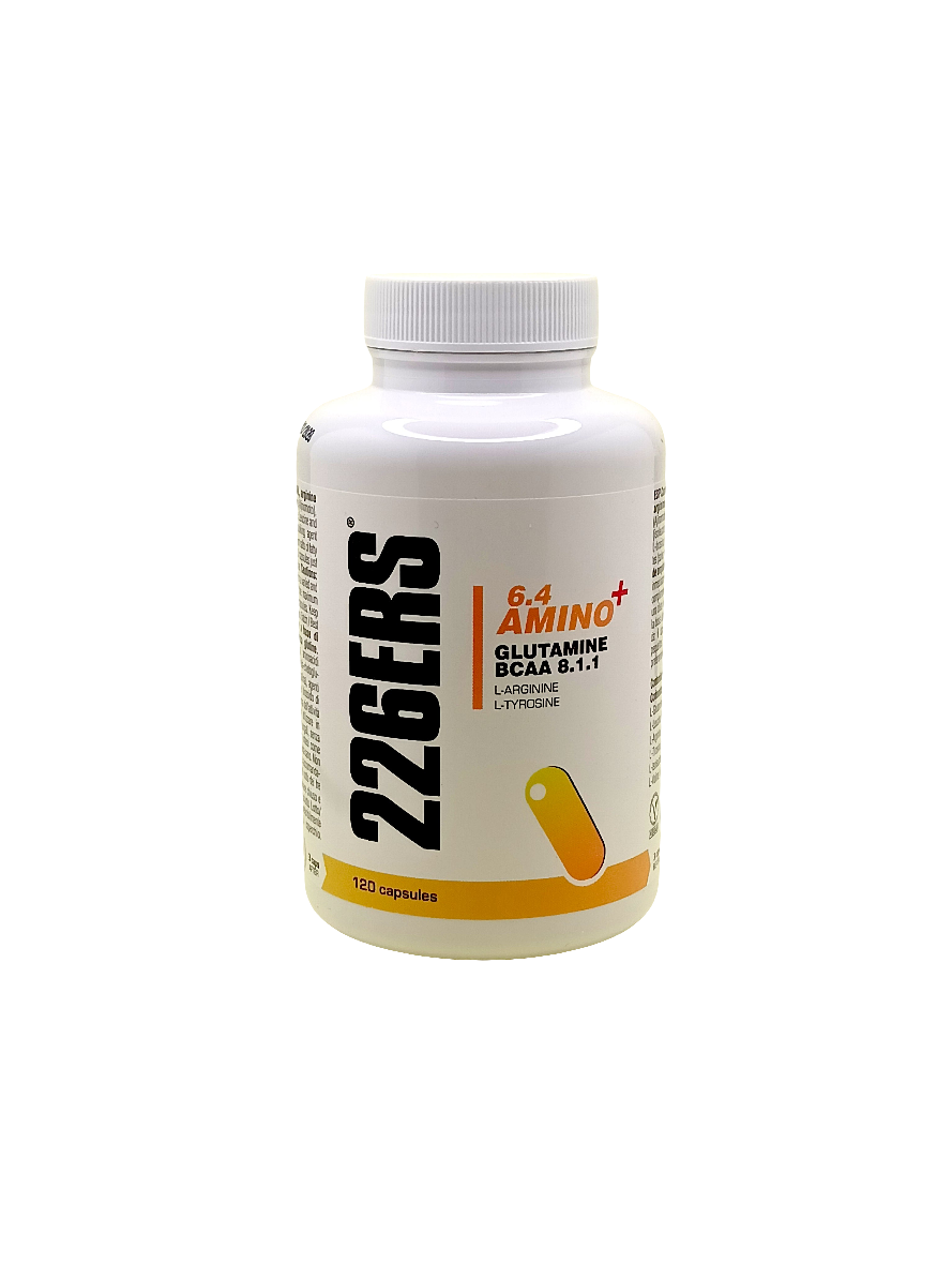 6.4 AMINO+ GLUTAMINA + BCAA + L-ARGININA + L-TIROSINA - 120 CÁPSULAS - 226ERS